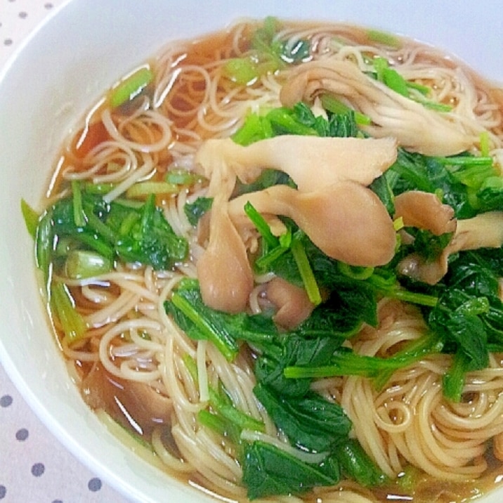 温かい素麺✿ほうれん草と舞茸のにゅうめん❤